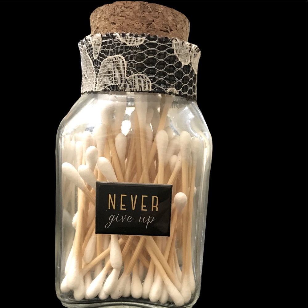 Cute Decorative Storage Bottle - Q-Tips, Included